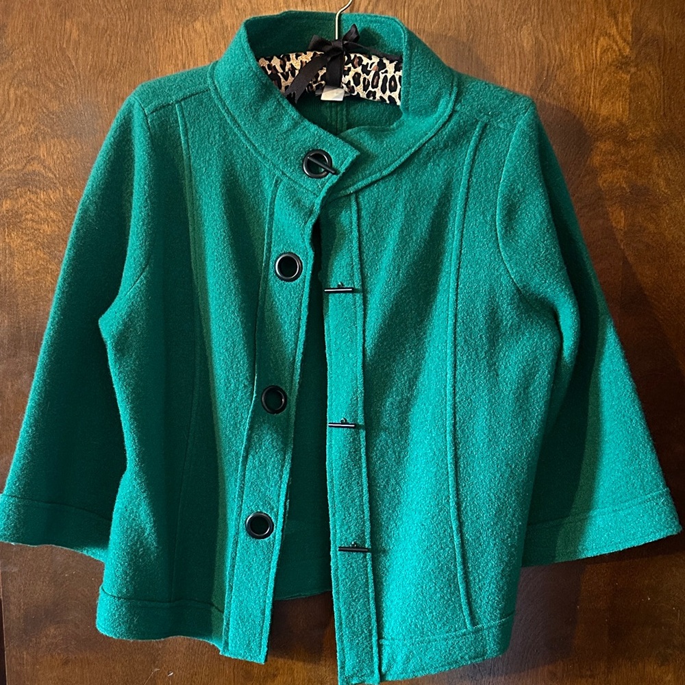 Chico's Vibrant Green Wool  Jacket